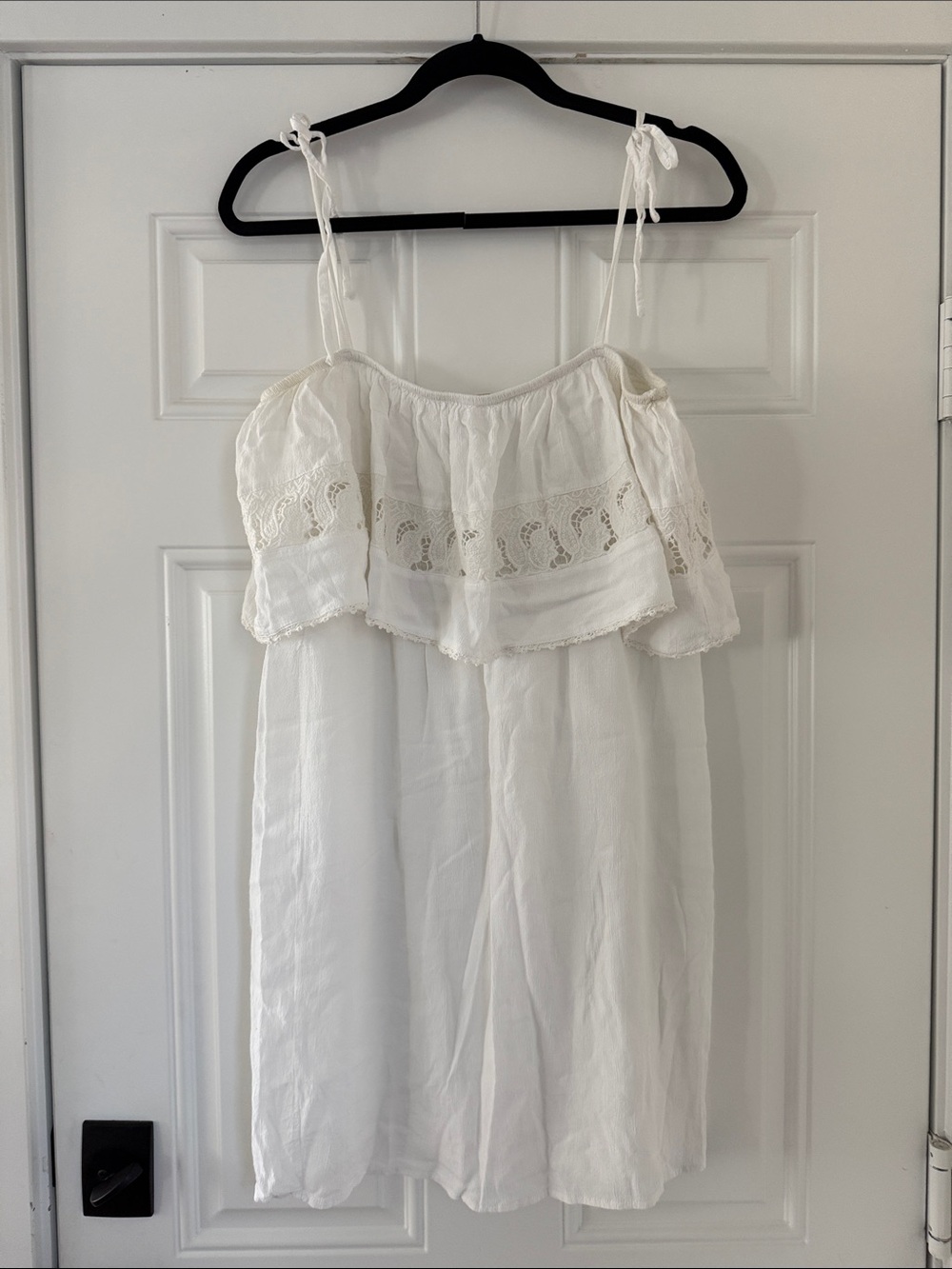 l*space White Cotton Tie-Shoulder Sundress size L